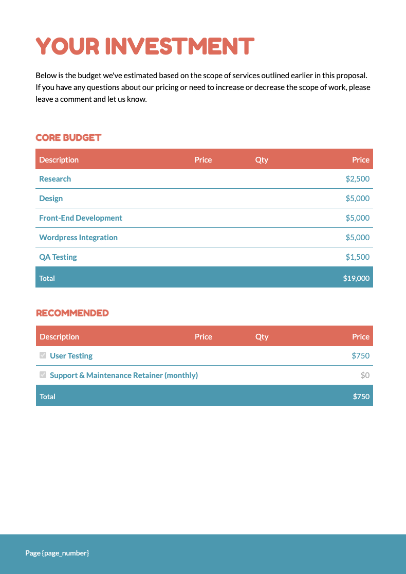 Web Design Proposal Template